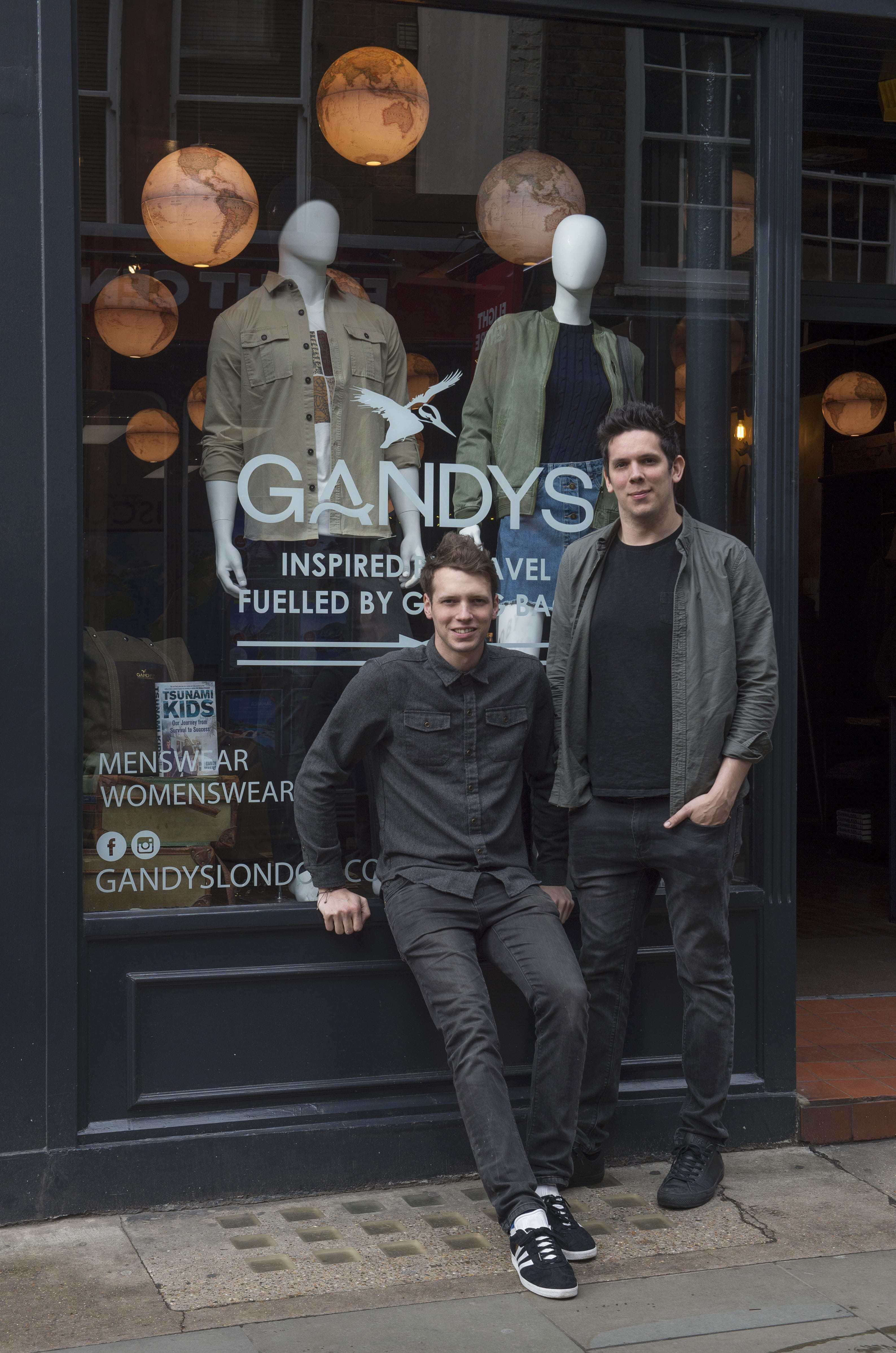 Paul (left) and Rob at one of their Gandys stores in London.